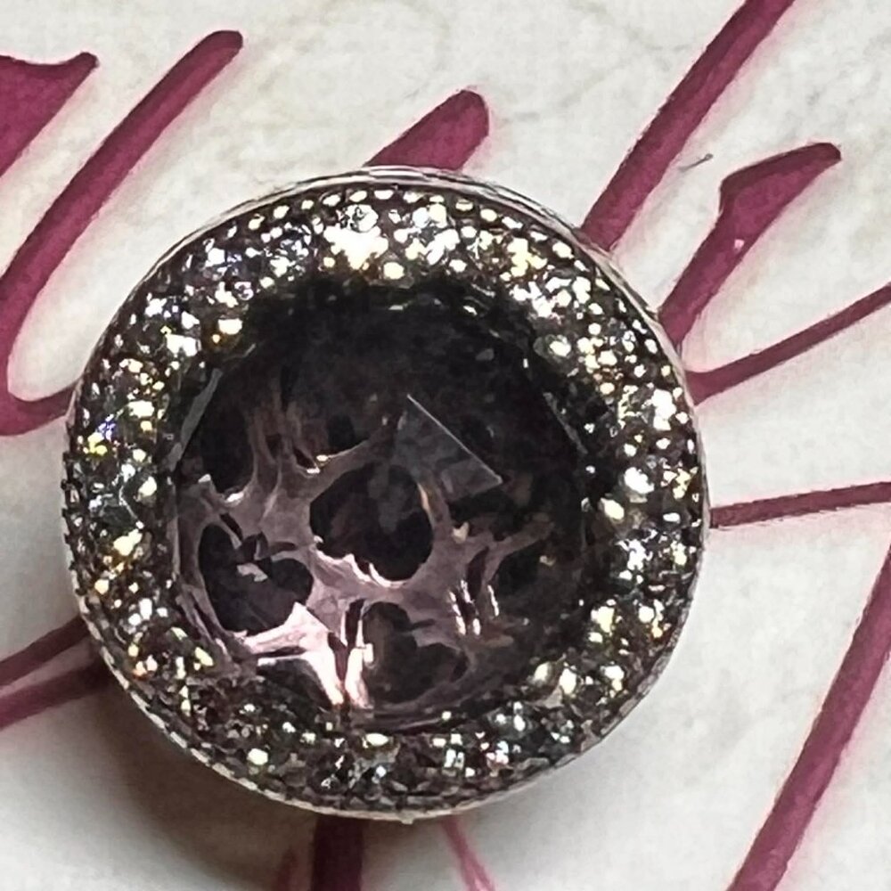 Authentic Pandora Hearts Charm with Blush Pink Crystal Charm #791725NBP